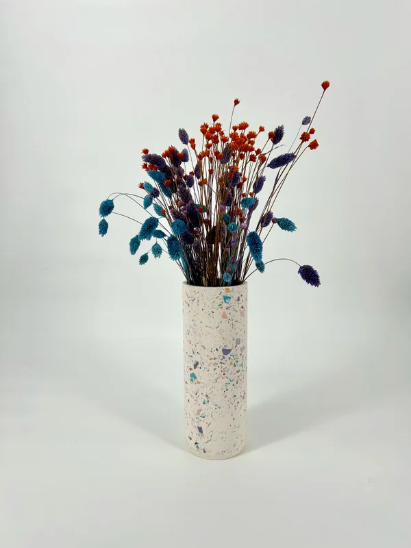 Terrazzo Droogbloemenvaas XL (Kleurrijk)